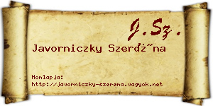 Javorniczky Szeréna névjegykártya